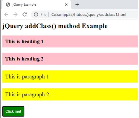 jQuery addClass() Method .
